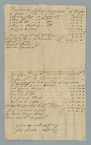 Benjamin Miller to General Forbes, Bill