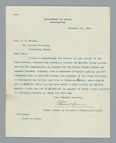 Thomas Morrison to David Thompson Watson