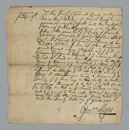 Hugh Parker vs. George Croghan Writ of attachment for debt