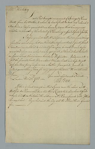 Thomas Penn to [Richard] Hockley