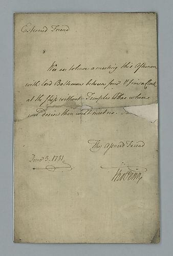 Thomas Penn to Ferdinand John Paris