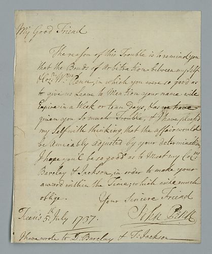 John Penn to [Peter Collinson]