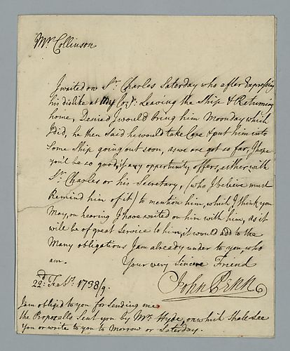 John Penn to Peter Collinson