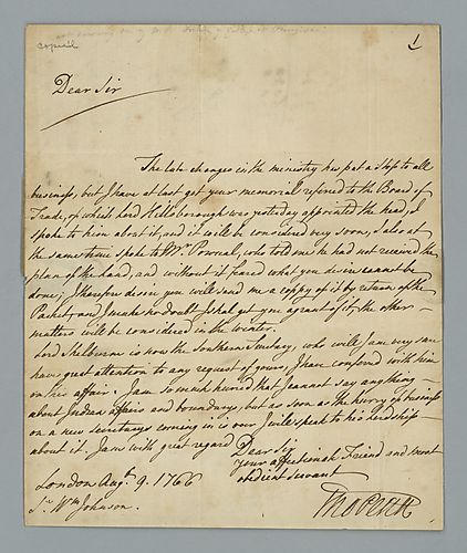 Thomas Penn to Sir William Johnson