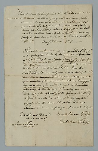 Charles Simms, Bond signed by James O'Hara