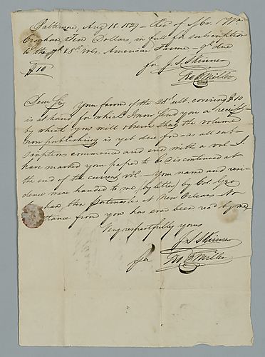 J. S. Skinner to William Croghan Jr.