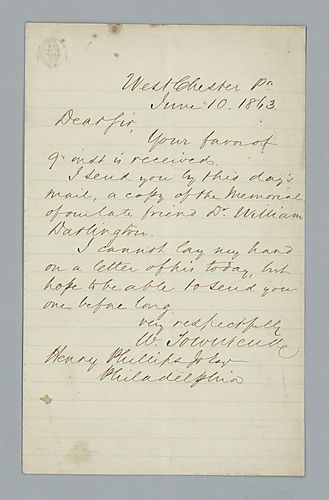 William Townsend to Henry Phillips Jr.