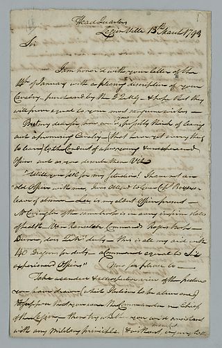 Anthony Wayne to Major M. Rudolph [with undated typed transcript]