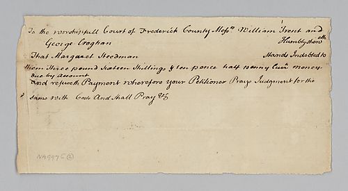 Margaret Steedman’s account with George Croghan