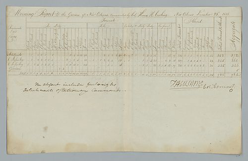 Wilkinson Papers, U.S. Army Morning Report