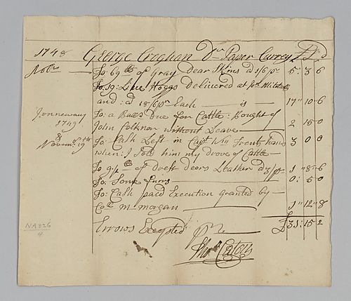 George Croghan’s business account