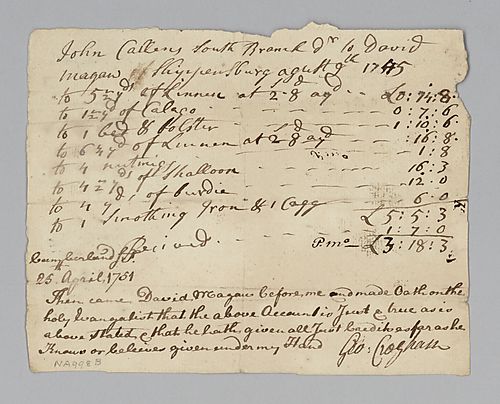 John Collin’s account with George Croghan