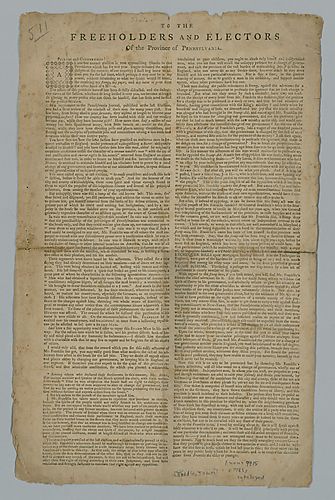 James Biddle to the Freeholders