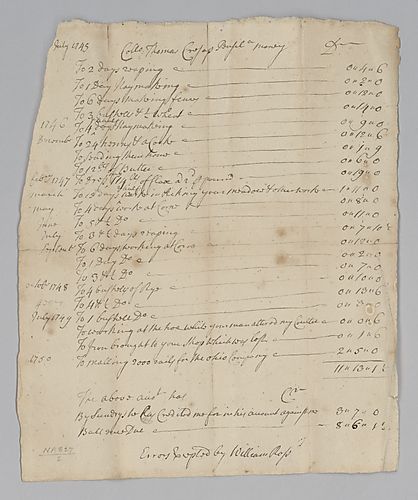Thomas Cresap’s account with William Ross