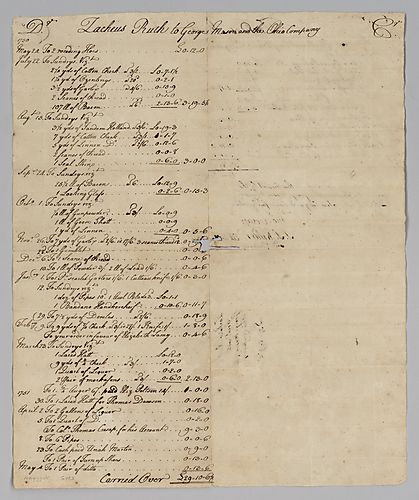 Zacheus Ruth’s account with George Mason and the Ohio Company