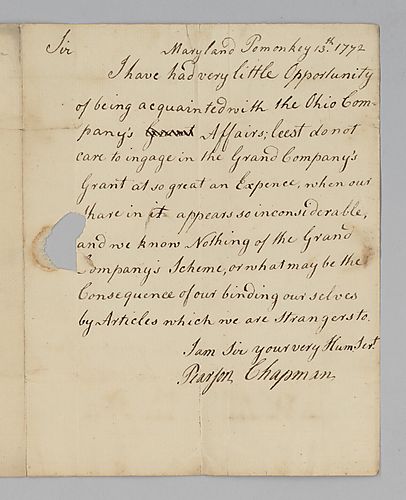 Pearson Chapman to James Mercer