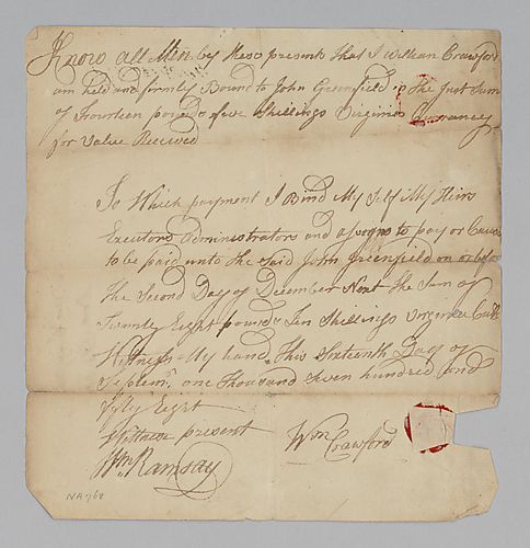 William Crawford’s debt to John Greenfield