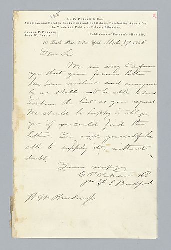 F.S. Bradford to H. M. Brackenridge (LB# 125)