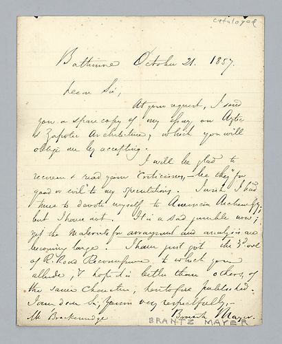 Brantz Mayer to H. M. Brackenridge