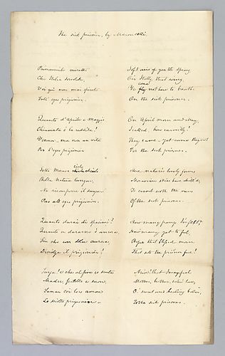 H. M. Brackenridge's Translation of The Sick Prisoner by Maroncelli