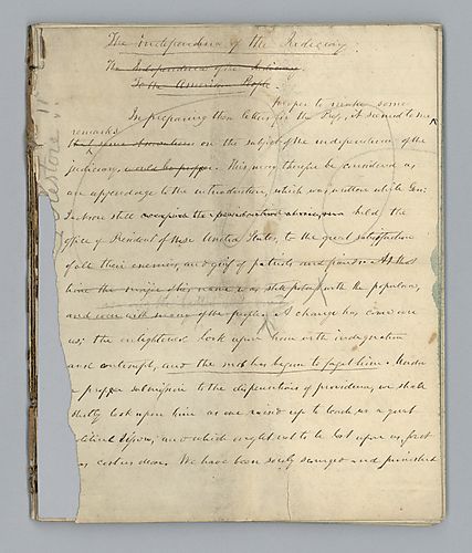 "The Independence of the Judiciary" undated