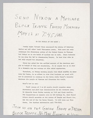 Send Nixon a Message Block Traffic Friday Morning
