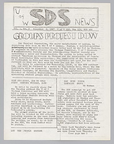 U. of Washington SDS News