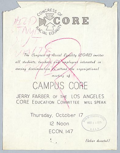 Congress of Racial Equality (CORE) Flyer