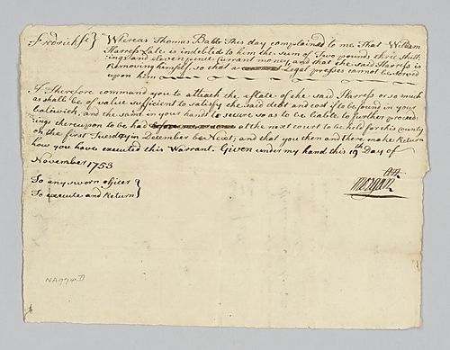 Debt to William Harris