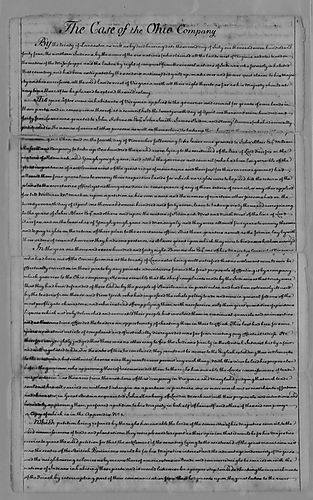 Case of the Ohio Company [LM p 233-237, 243-245]