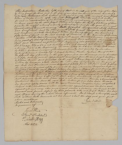 Land indenture from Luke Collins to Joseph Watson