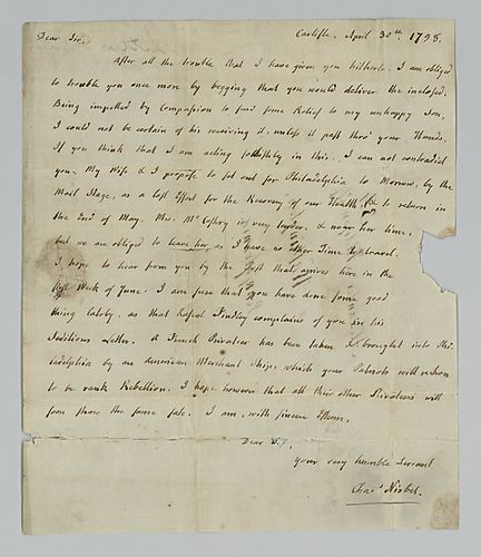 Charles Nisbet to Alexander Addison