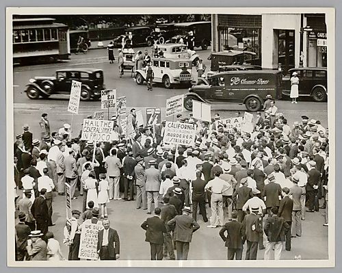 Mass Picketing Demonstration Before the P.L. Bergoff Offices