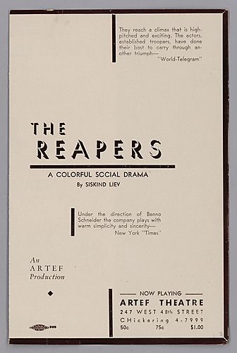 "The Reapers, A Colorful Social Drama, By Siskind Liev"