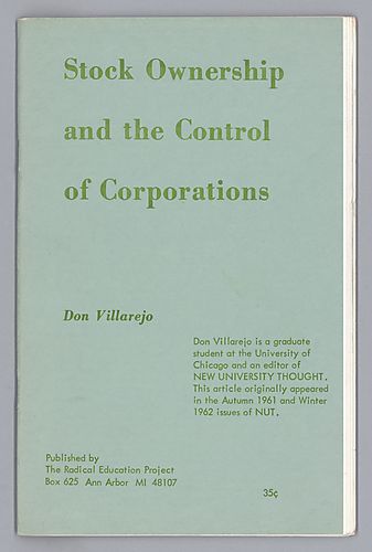 "Stock Ownership and the Control of Corporations", By Don Villarejo
