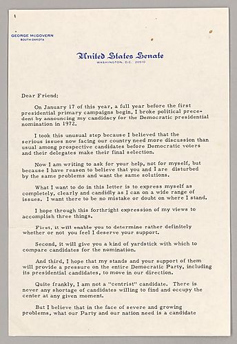 Letter from George McGovern
