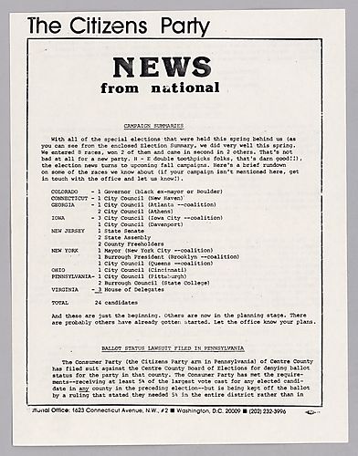 The Citizens Party News Bulletin