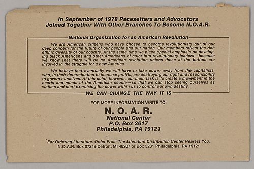 Flyer from the National Organization for an American Revolution