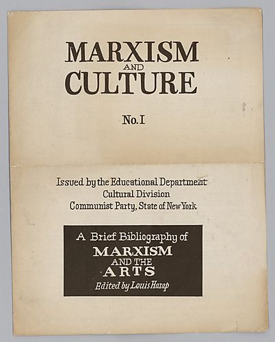 "Marxism and Culture No. I", A Brief Bibliography of Marxism and the Arts, Edited by Louis Harp