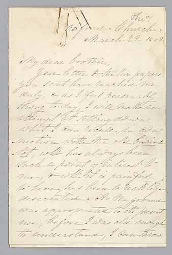 Letter from Ann Eliza to Morrison Foster