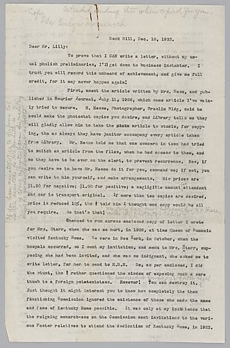 Letter from Lorena Callahan to Eli Lilly