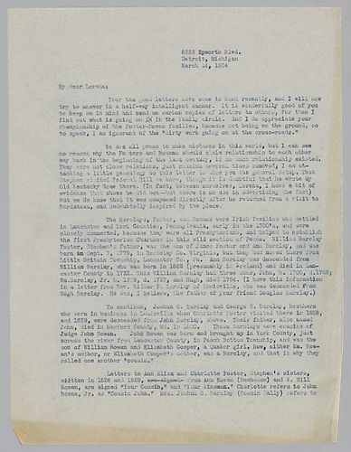 Letter from Evelyn Morneweck to Lorena Callahan (2 pages)