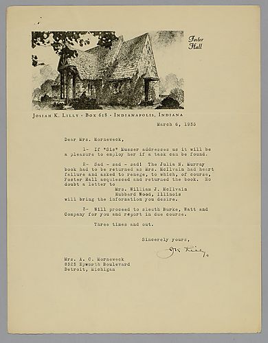 Letter from Julie McIlvaine to Evelyn Morneweck