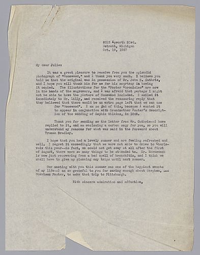 Letter from Evelyn Morneweck to Julie McIlvaine