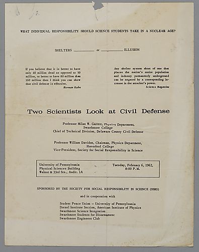 "Two Scientists Look at Civil Defense" Flyer