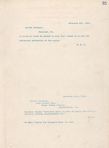 Frick thinks it would be absurd to show "that letter as to aim for mechanical perfection at the works"