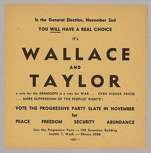 Flyer Encouraging People to Vote for the Progressive Party