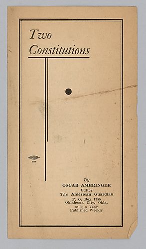 "Two Constitutions", By Oscar Ameringer