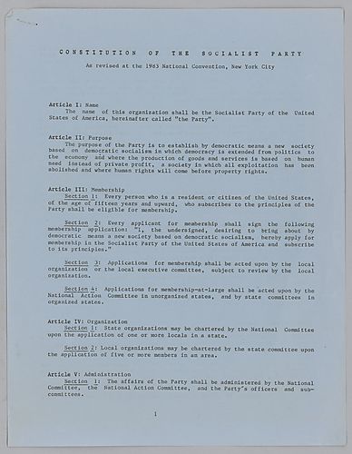 "Constitution of the Socialist Party"