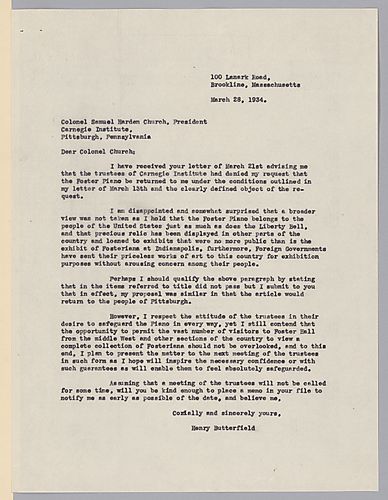 From Henry Butterfield to Colonel Samuel Harden Church